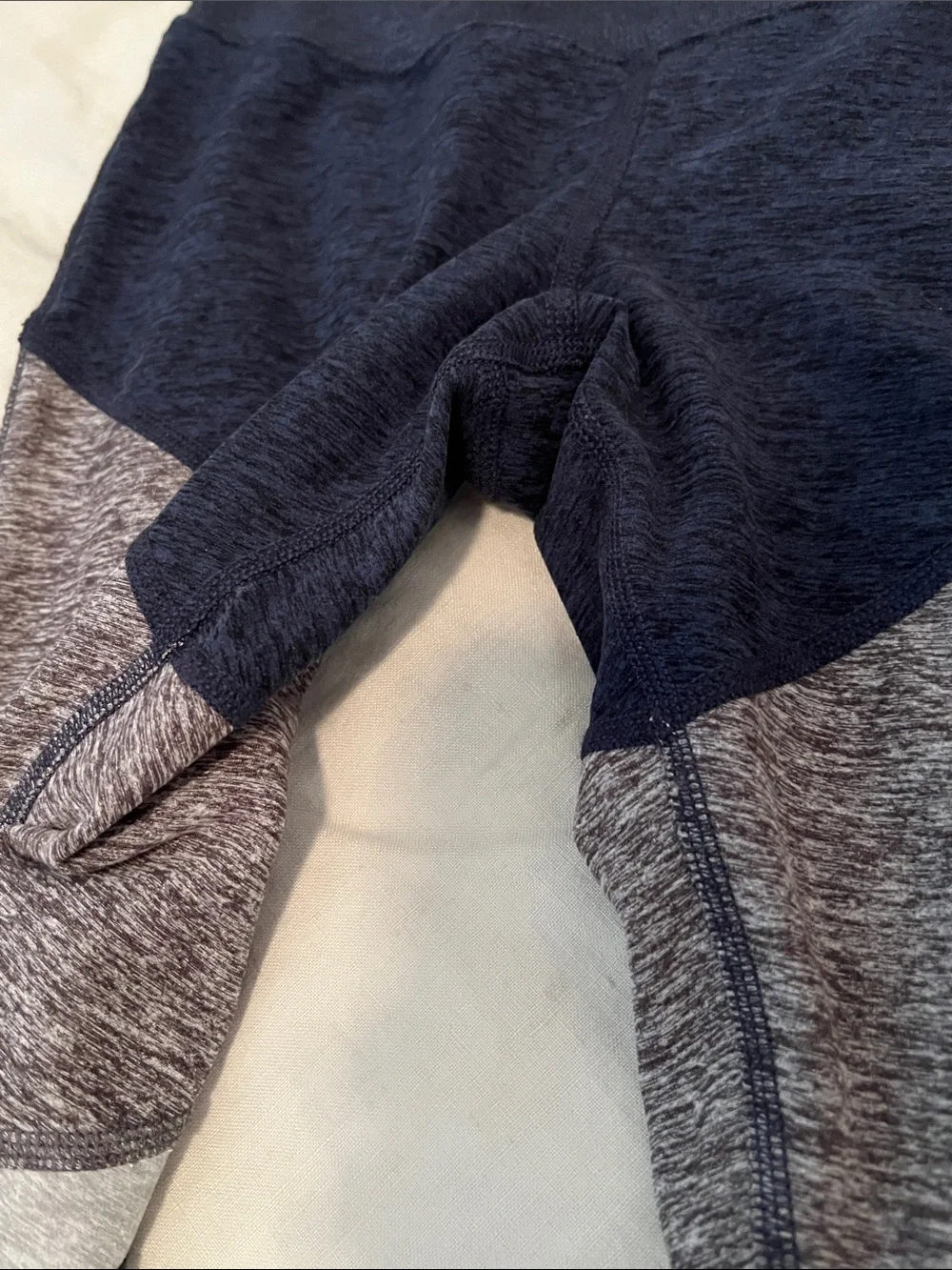 Alo Yoga navy blue bra and legging set